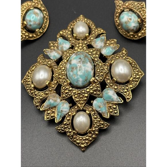 Sarah Coventry Brooch and Earring Set, Vintage, Remembrance, Convertible, pendan - Picture 2 of 8